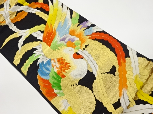 JAPANESE KIMONO / VINTAGE FUKURO OBI / WOVEN PHOENIX